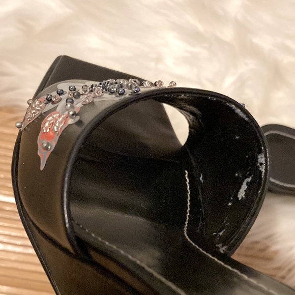 Arturo Chiang Square Toe Leather Wedge Slides GUC SZ 8 1/2 - Picture 10 of 10